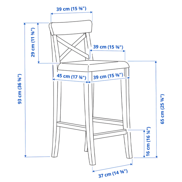 Барный стул Ikea Ingolf  Текстиль / Массив / Белый photo 4