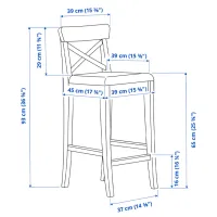 Барный стул Ikea Ingolf Текстиль / Массив / Белый photo 4