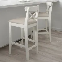 Барный стул Ikea Ingolf Текстиль / Массив / Белый photo 5