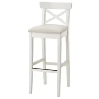 Барный стул Ikea Ingolf  Текстиль / Массив / Белый