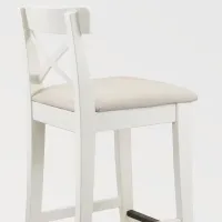Барный стул Ikea Ingolf Текстиль / Массив / Белый photo 4