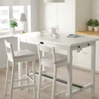 Scaun de bar Ikea Nordviken Masiv / Masiv / White photo 3