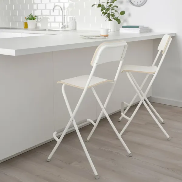 Scaun de bar Ikea Franklin Furnir / Metal / White photo 3