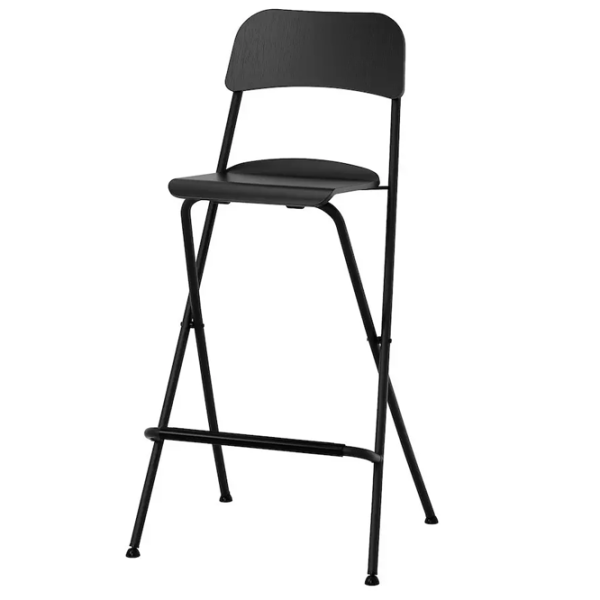 Барный стул Ikea Franklin Шпон / Металл / Черный photo 1