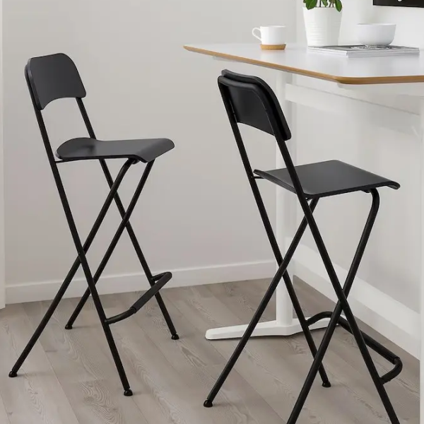 Барный стул Ikea Franklin Шпон / Металл / Черный photo 3