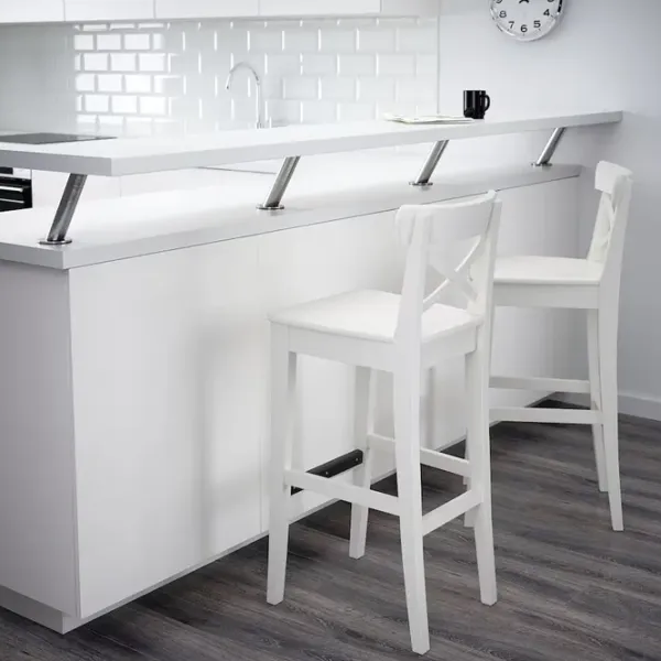 Барный стул Ikea Ingolf Массив / Массив / Белый photo 3 Барный стул Ikea Ingolf Массив / Массив / Белый photo 3