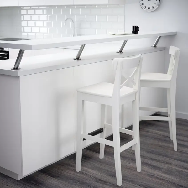 Барный стул Ikea Ingolf Массив / Массив / Белый photo 3 Барный стул Ikea Ingolf Массив / Массив / Белый photo 3