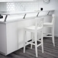 Scaun de bar Ikea Ingolf Masiv / Masiv / White photo 3