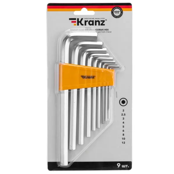 Set de chei hexagonale Kranz KR-12-5213 Cantitatea în set: 9 buc. photo 3