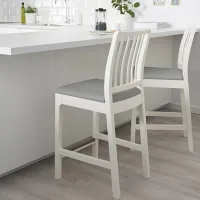 Scaun de bar Ikea Ekedalen Textil / Masiv / White photo 4