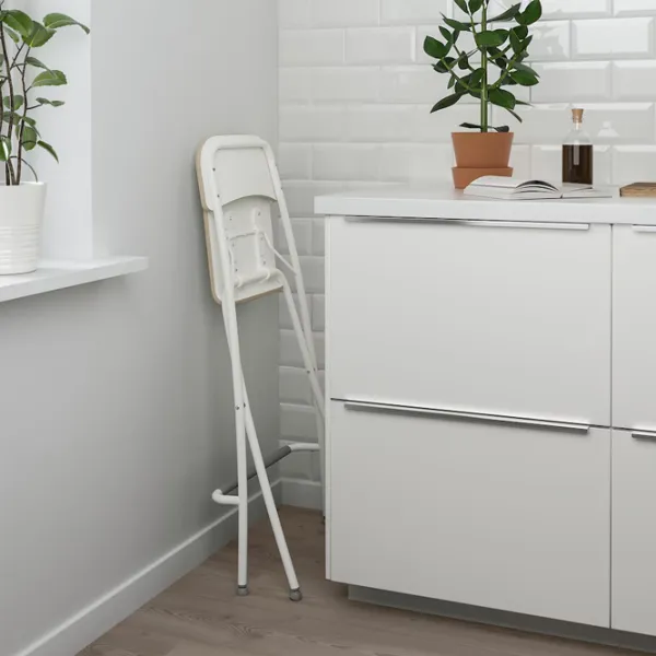 Барный стул Ikea Franklin Шпон / Металл / Белый photo 3