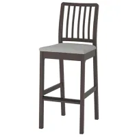 Барный стул Ikea Ekedalen  Текстиль / Массив / Тёмно-коричневый
