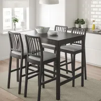 Барный стул Ikea Ekedalen Текстиль / Массив / Тёмно-коричневый photo 3