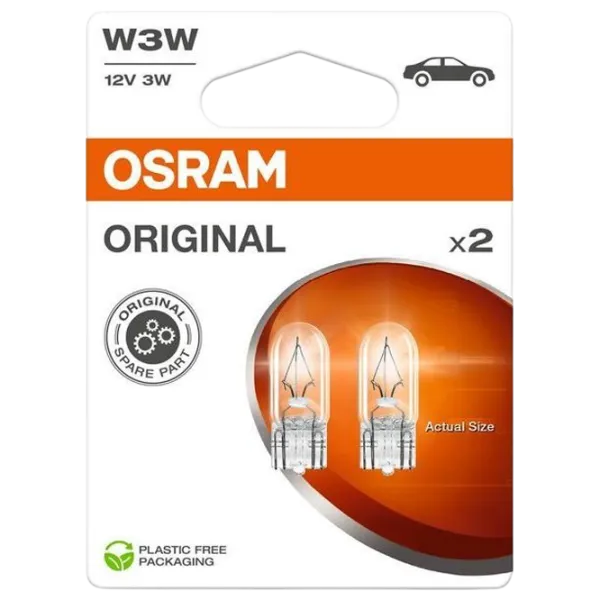 Автомобильная лампа Osram 2821-2BL Накал / W3W / W2.1x9.5d / 3 Вт /  photo 1 Автомобильная лампа Osram 2821-2BL Накал / W3W / W2.1x9.5d / 3 Вт /  photo 1