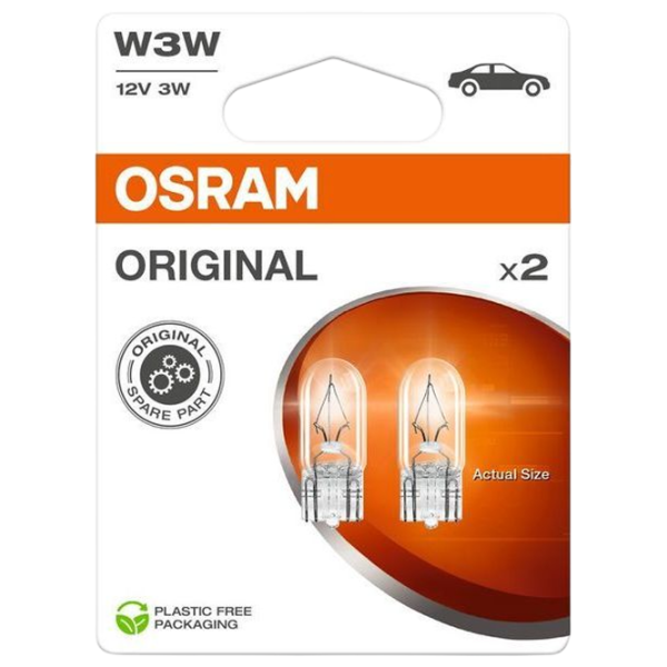Автомобильная лампа Osram 2821-2BL Накал / W3W / W2.1x9.5d / 3 Вт /  photo 1 Автомобильная лампа Osram 2821-2BL Накал / W3W / W2.1x9.5d / 3 Вт /  photo 1