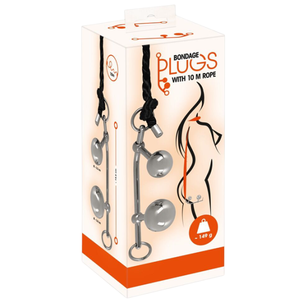 Вагинальные шарики You2Toys Bondage Plugs with 10m Rope (2шарика) Серебряный photo 5