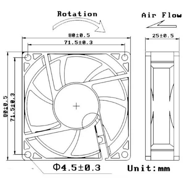 Ventilator de evacuare Kasan K808025 17.6 W / 40 m3/ora photo 2