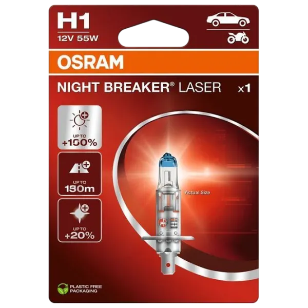 Lampă auto Osram 64150NL-1BL Halogen / H1 / P14.5s / 55 W /  photo 1 Lampă auto Osram 64150NL-1BL Halogen / H1 / P14.5s / 55 W /  photo 1