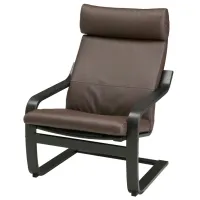 Fotoliu Ikea Poang Black Dark Brown