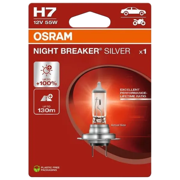 Автомобильная лампа Osram 64210NBS-1BL Галоген / H7 / PX26d / 55 Вт /  photo 1 Автомобильная лампа Osram 64210NBS-1BL Галоген / H7 / PX26d / 55 Вт /  photo 1