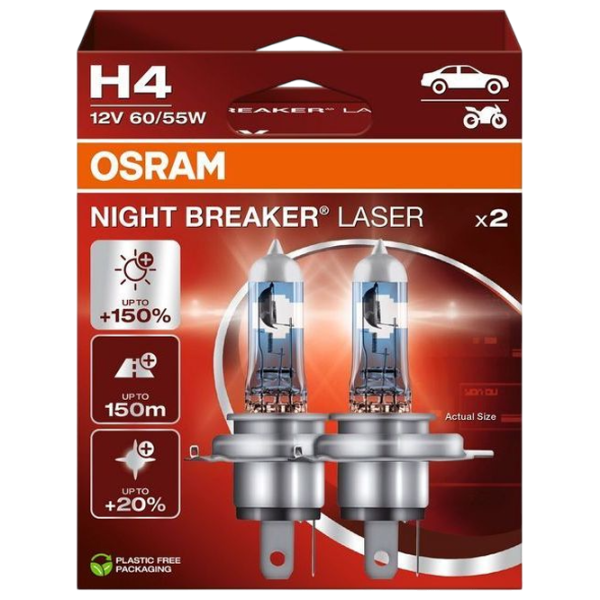 Автомобильная лампа Osram 64193NL-2HB Галоген / H4 / P43t / 60 - 55 Вт /  photo 1 Автомобильная лампа Osram 64193NL-2HB Галоген / H4 / P43t / 60 - 55 Вт /  photo 1