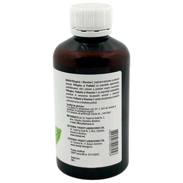 Sirop Herbal Therapy IMUNO Pătlagină + Vitamina C Volum (litri) - 0.2l photo 2 Sirop Herbal Therapy IMUNO Pătlagină + Vitamina C Volum (litri) - 0.2l photo 2
