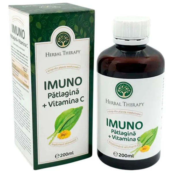 Sirop Herbal Therapy IMUNO Pătlagină + Vitamina C Volum (litri) - 0.2l photo 4 Sirop Herbal Therapy IMUNO Pătlagină + Vitamina C Volum (litri) - 0.2l photo 4
