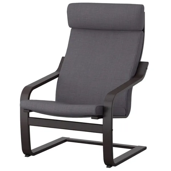 Кресло Ikea Poang Черный Тёмно-серый photo 1 Кресло Ikea Poang Черный Тёмно-серый photo 1