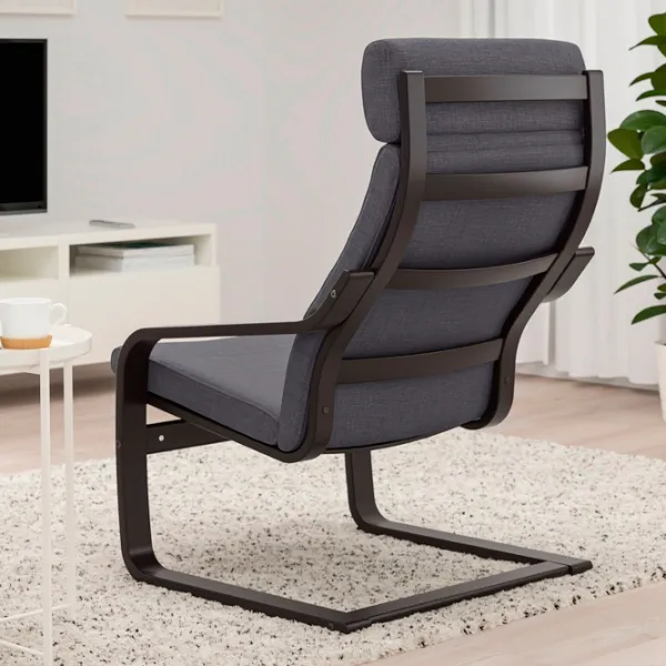 Кресло Ikea Poang Черный Тёмно-серый photo 2 Кресло Ikea Poang Черный Тёмно-серый photo 2