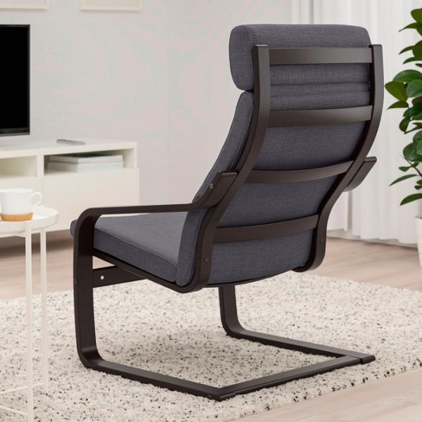 Кресло Ikea Poang Черный Тёмно-серый photo 2 Кресло Ikea Poang Черный Тёмно-серый photo 2