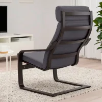 Fotoliu Ikea Poang Black Dark Gray photo 2