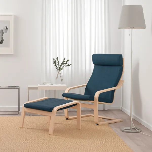 Fotoliu Ikea Poang Beige Dark Blue photo 2 Fotoliu Ikea Poang Beige Dark Blue photo 2