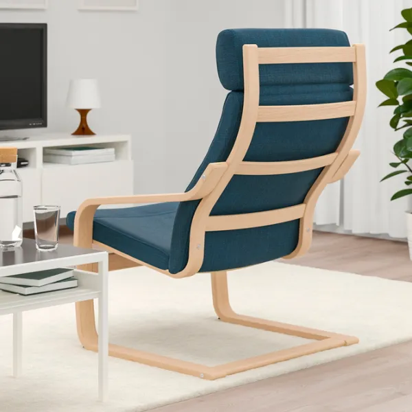 Fotoliu Ikea Poang Beige Dark Blue photo 3 Fotoliu Ikea Poang Beige Dark Blue photo 3