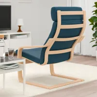 Fotoliu Ikea Poang Beige Dark Blue photo 3