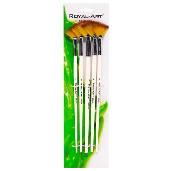 Set de pensule Royal Art RA-2688FAN White / 5 photo 1 Set de pensule Royal Art RA-2688FAN White / 5 photo 1