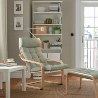 Fotoliu Ikea Poang Beige Light Green photo 2