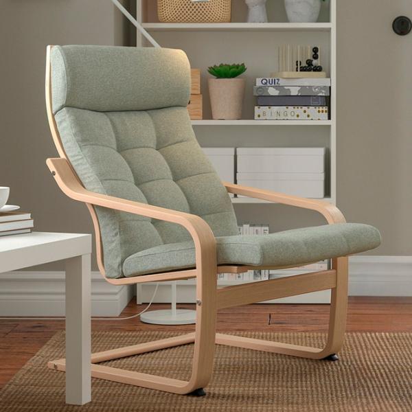 Fotoliu Ikea Poang Beige Light Green photo 3 Fotoliu Ikea Poang Beige Light Green photo 3