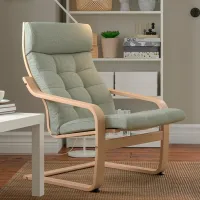 Fotoliu Ikea Poang Beige Light Green photo 3