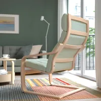 Fotoliu Ikea Poang Beige Light Green photo 4