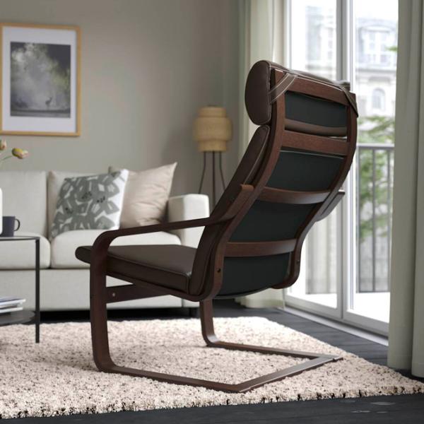 Кресло Ikea Poang/Glose Brown Тёмно-коричневый photo 3