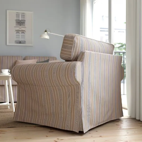Кресло Ikea Ektorp/Karlshov Синий Бежевый photo 3 Кресло Ikea Ektorp/Karlshov Синий Бежевый photo 3