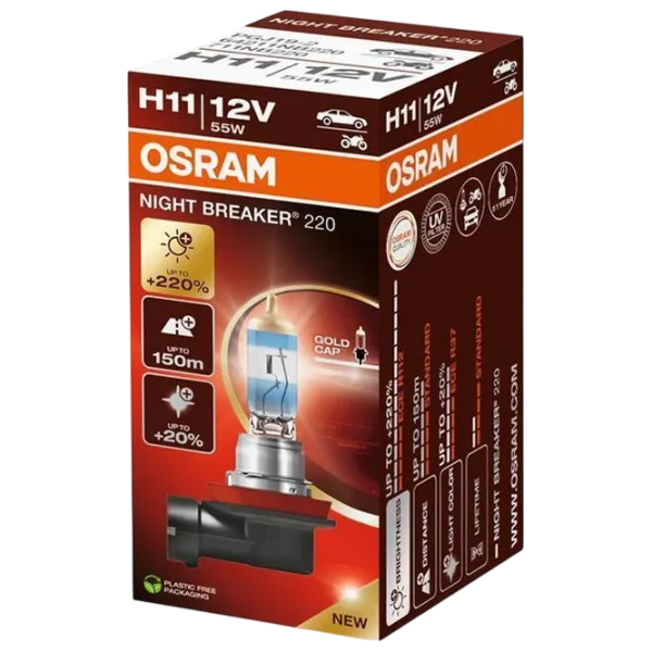 Автомобильная лампа Osram 64211NB220 Галоген / H11 / PGJ19-2 / 55 Вт /  photo 1 Автомобильная лампа Osram 64211NB220 Галоген / H11 / PGJ19-2 / 55 Вт /  photo 1
