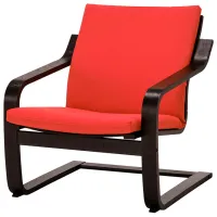 Кресло Ikea Poang/Vissle Черный Красный