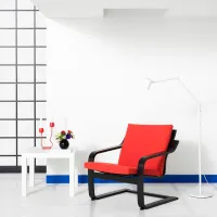 Fotoliu Ikea Poang/Vissle Black Red photo 2