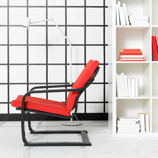 Кресло Ikea Poang/Vissle Черный Красный photo 3 Кресло Ikea Poang/Vissle Черный Красный photo 3