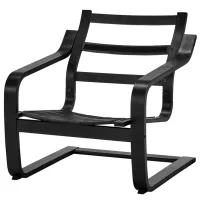 Fotoliu Ikea Poang/Vissle Black Red photo 4
