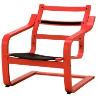 Fotoliu Ikea Poang/Vissle Red Black photo 2