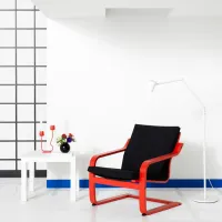 Fotoliu Ikea Poang/Vissle Red Black photo 3