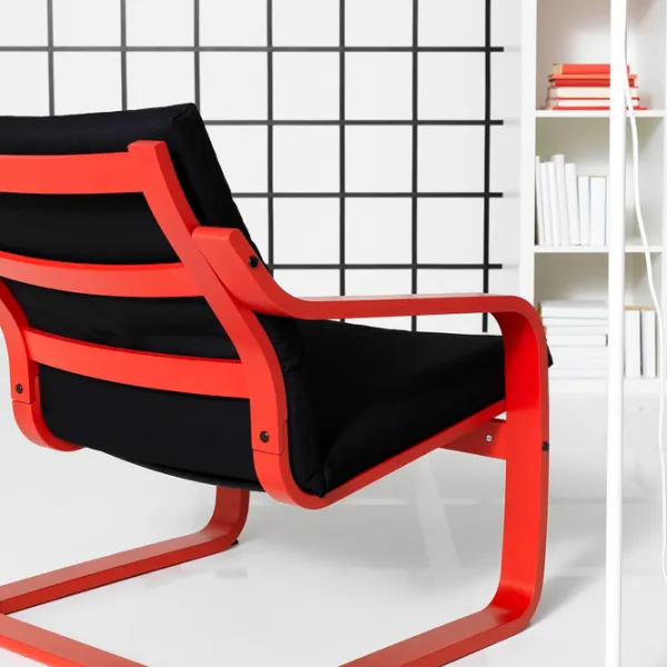 Fotoliu Ikea Poang/Vissle Red Black photo 4 Fotoliu Ikea Poang/Vissle Red Black photo 4