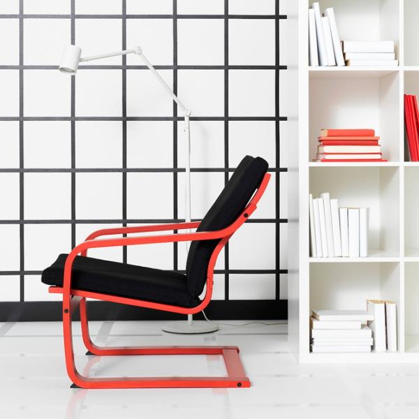 Fotoliu Ikea Poang/Vissle Red Black photo 5 Fotoliu Ikea Poang/Vissle Red Black photo 5